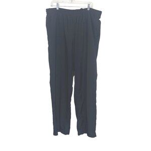 Champion Black Track Pants L 100% Polyester Elastic Waist With Zippered Ankles L